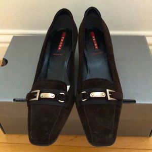 Women Prada shoe, kitten heel, 1.5 inches high